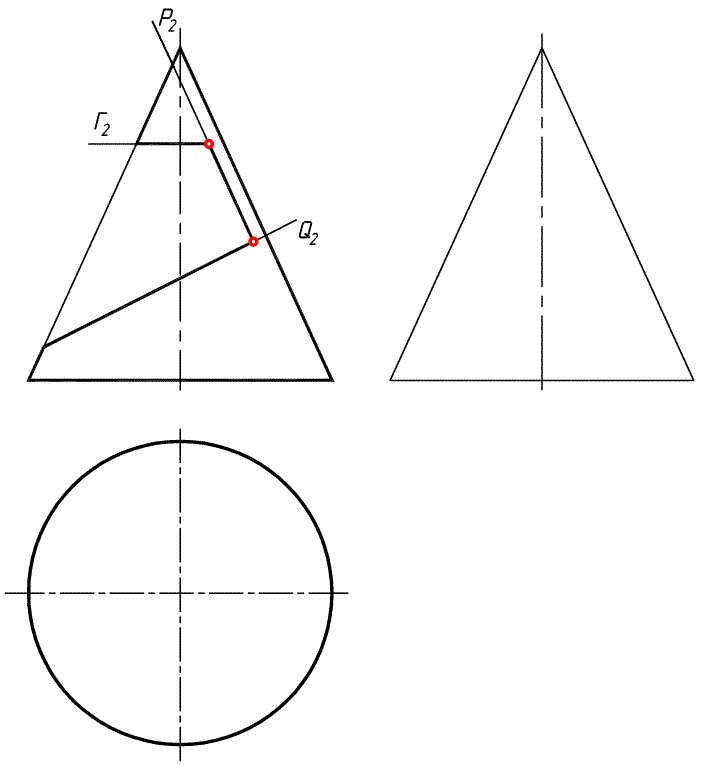 Как показать на чертеже конус